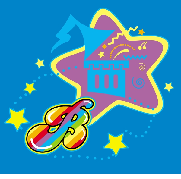 印花矢量圖星星文字英文免費(fèi)素材