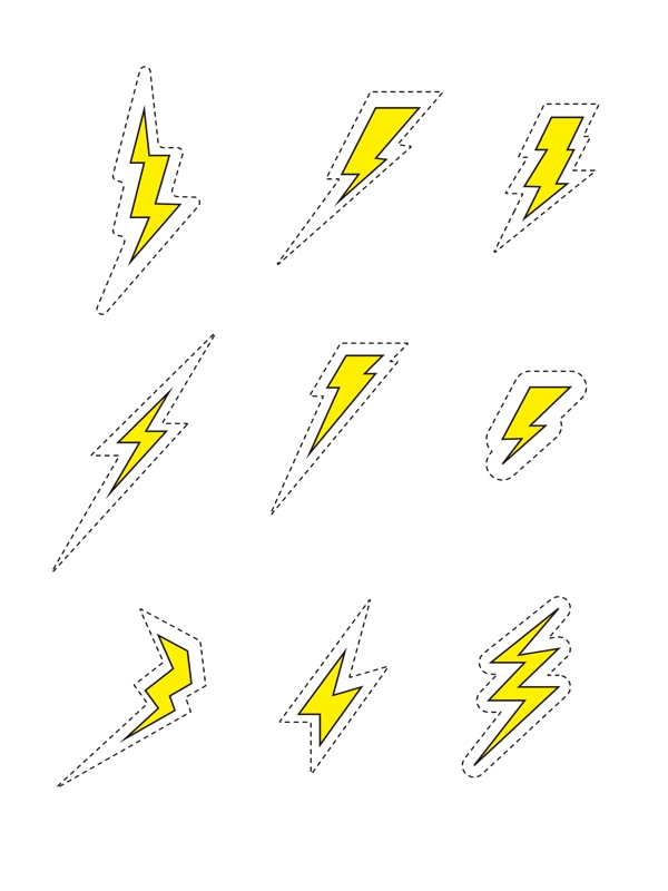 闪电金色卡通简约矢量图标符号可商用