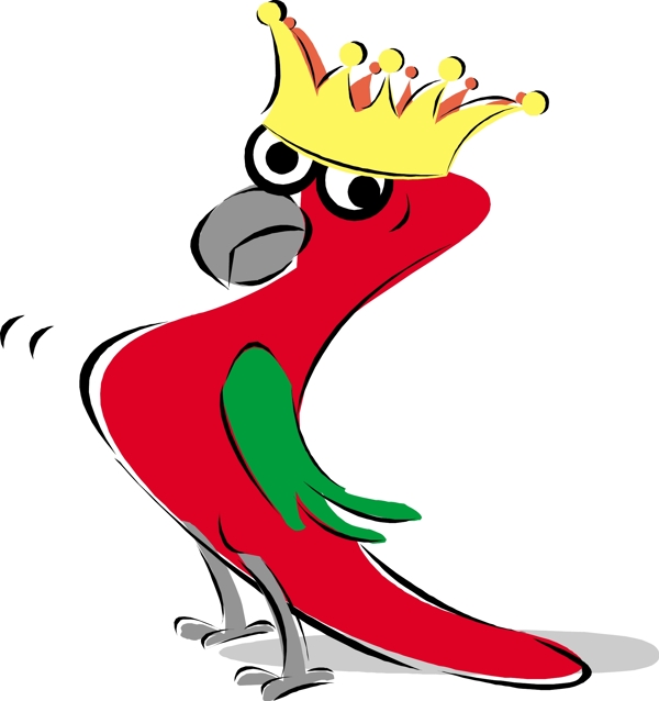 印花矢量图卡通动物鹦鹉抽象动物色彩免费素材