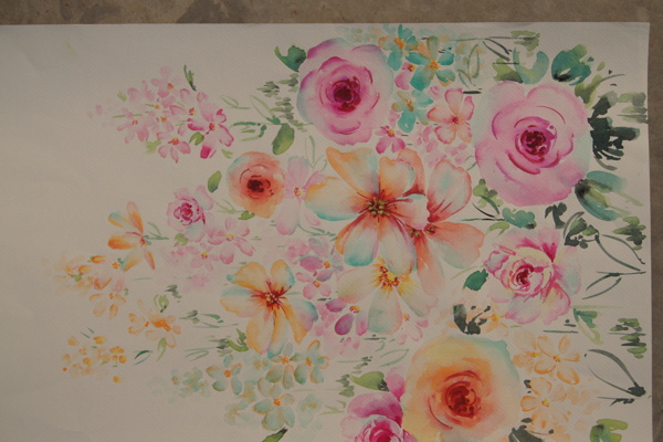 水彩手绘花卉服装图片