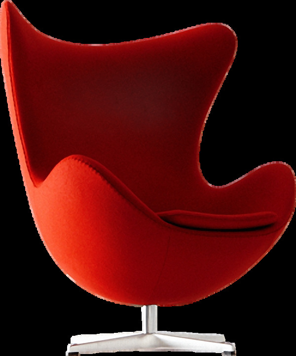 红色现代时尚扶手椅免抠png透明图层素材