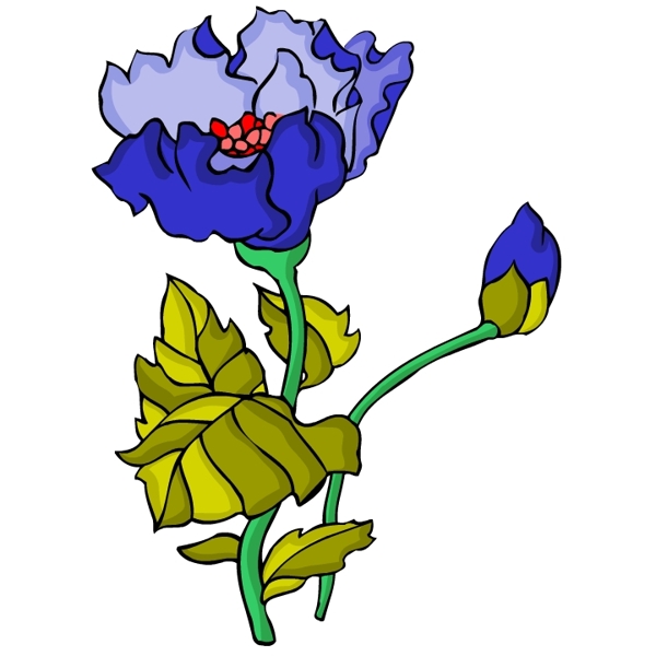 花卉古典插畫