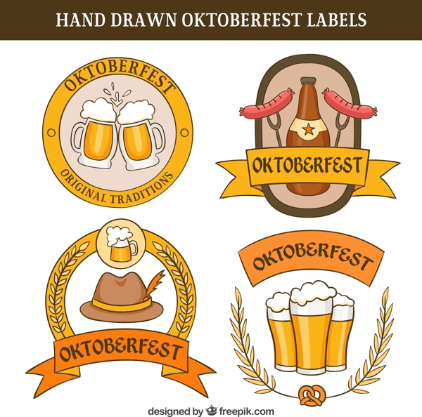 手工绘制的啤酒节最佳标签
