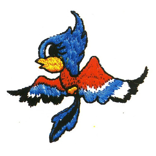 繡花動物鳥色彩藍色免費素材