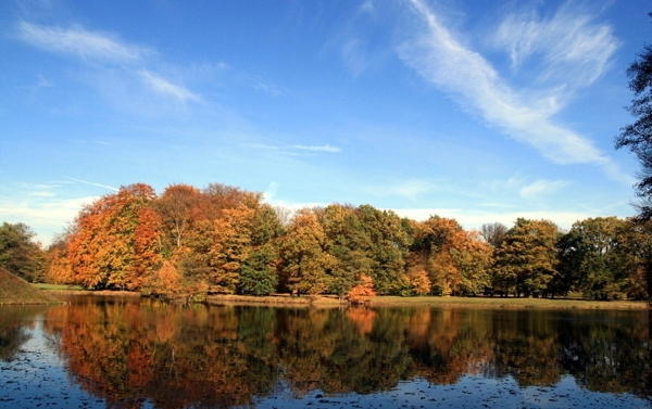 秋天湖泊图片