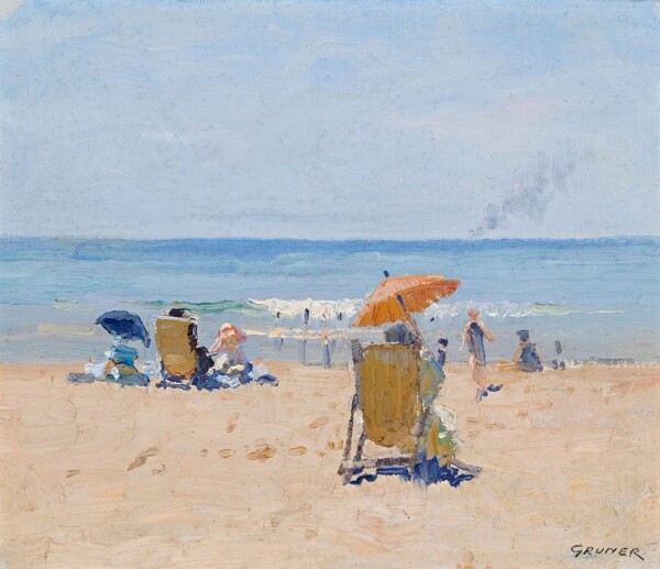 EliothGrunerTamaramaBeach1920.jpeg畫家風(fēng)景畫靜物油畫建筑油畫裝飾畫