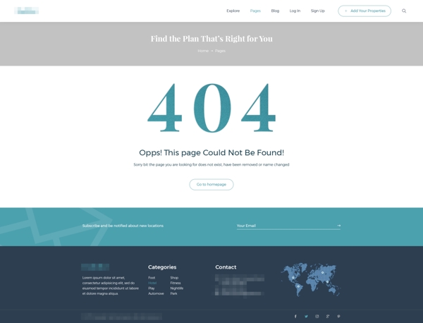 科技商务电子网站404界面错误提示