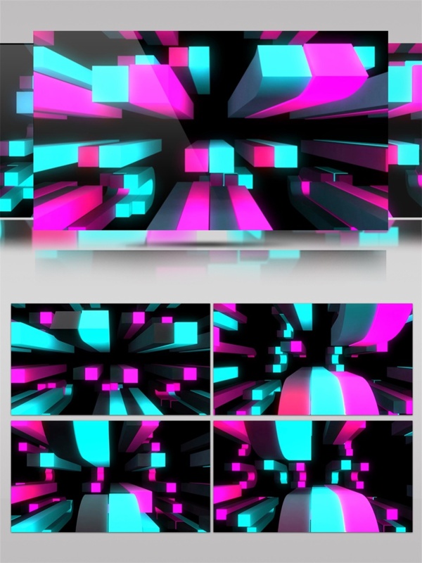 蓝紫动感方块视频素材