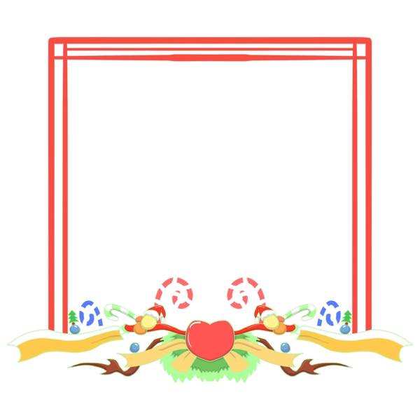 圣誕節(jié)紅色的邊框插畫
