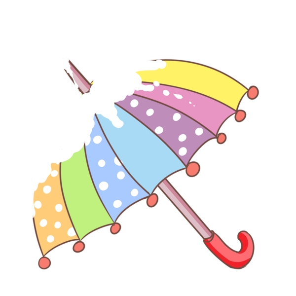 彩色的积雪雨伞插画