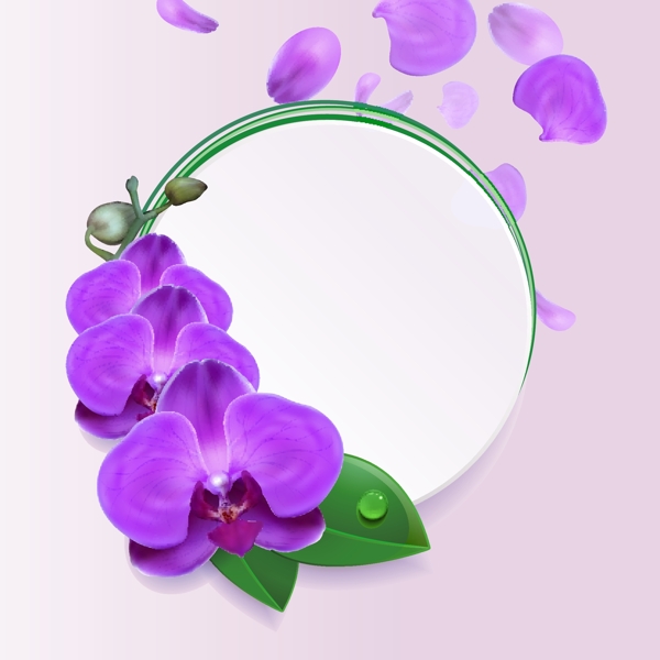 手繪藍(lán)色花朵卡通矢量素材