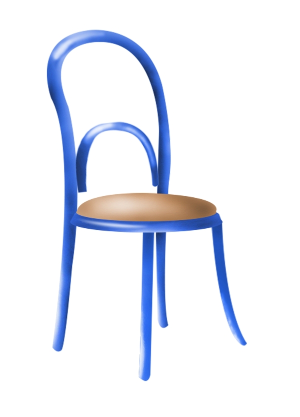 蓝色椅子家具插图