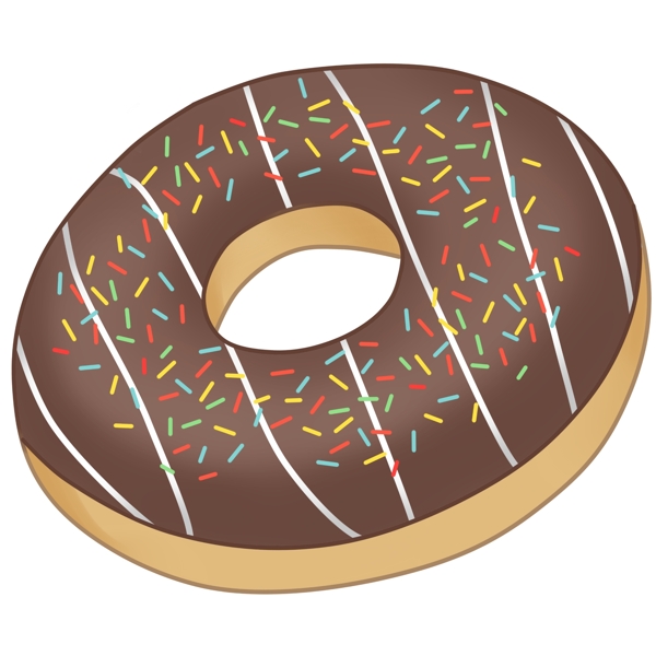 卡通巧克力甜甜圈插图
