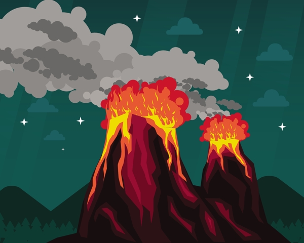 火山爆发背景图