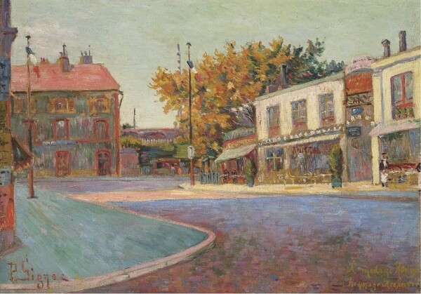 PaulSignacRuedelaStationAsnieres1884畫家風(fēng)景畫靜物油畫建筑油畫裝飾畫