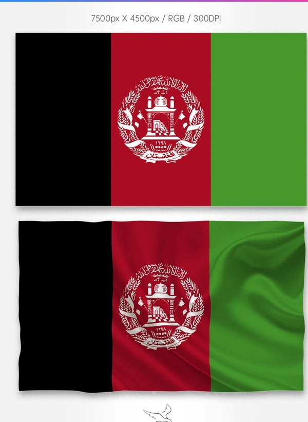 阿富汗国旗分层psd