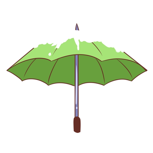 绿色的积雪雨伞插画