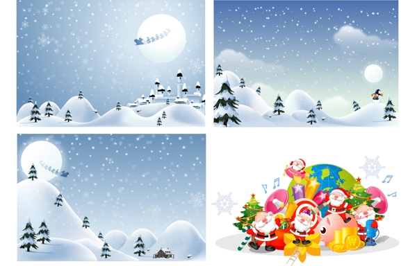 雪景圣誕老人