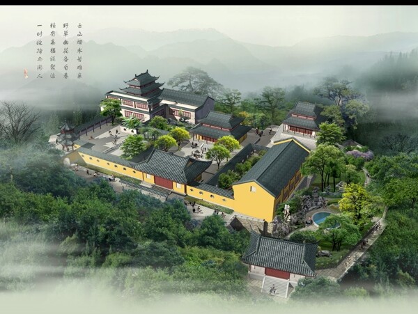 鳥瞰古建圖片