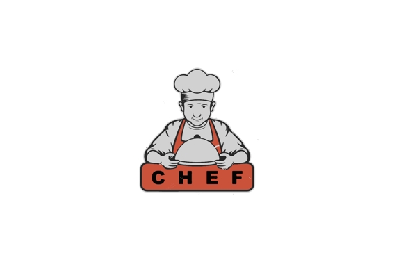 创意卡通男厨师炊事员LOGO标志设计