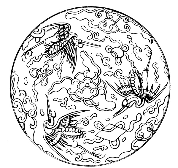 清代花鳥圖案中國傳統(tǒng)圖案0015