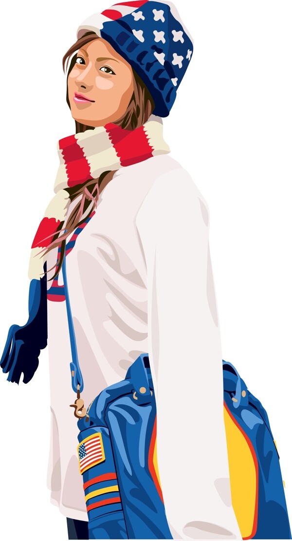 韓國(guó)矢量人物插畫女圖片