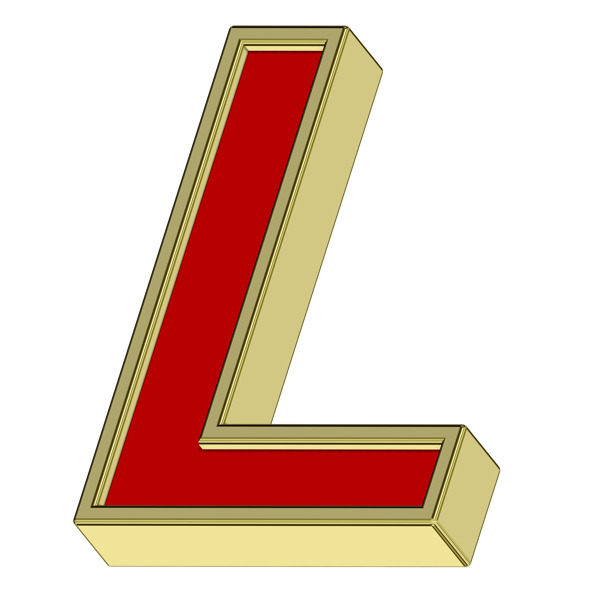 紅與金框字母一信套白色隔離