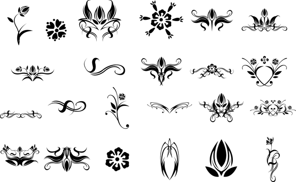 歐美花紋3654矢量EPS