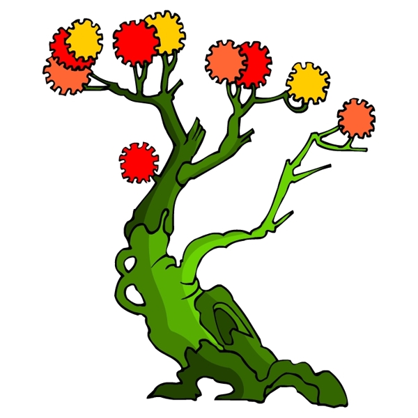 樹木古典插畫
