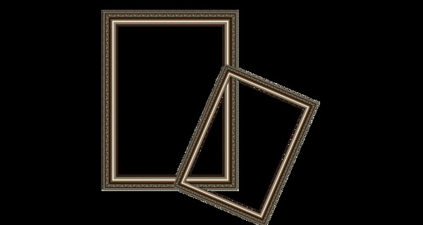 黑色木质相框png元素
