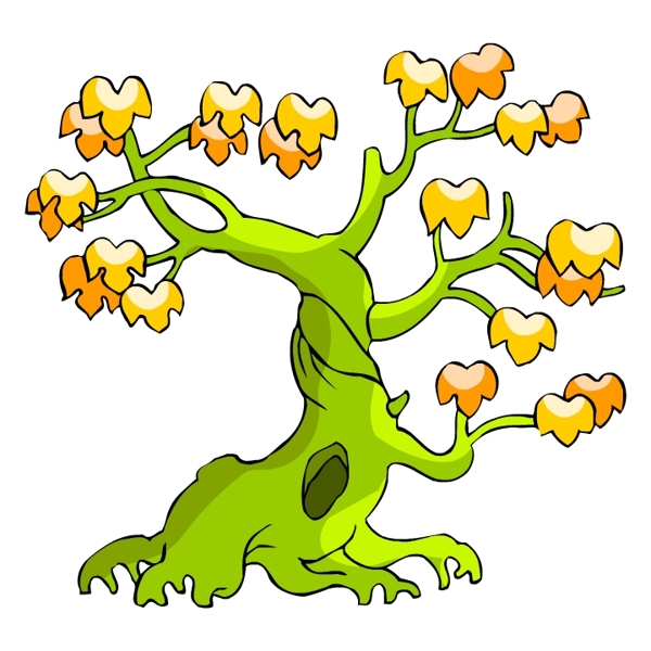 樹木古典插畫