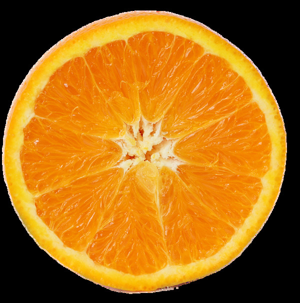 半个橘子透明水果素材