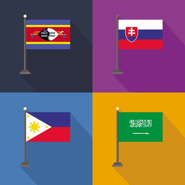 菲律宾斯洛伐克和沙特国旗