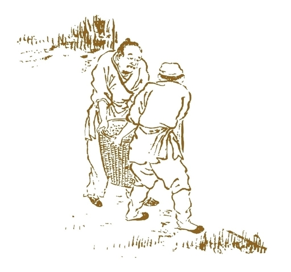 運(yùn)籮筐的古人圖片
