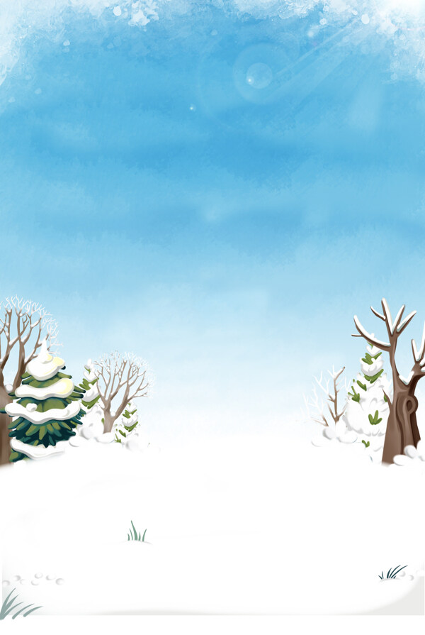 冬季扁平简洁卡通背景