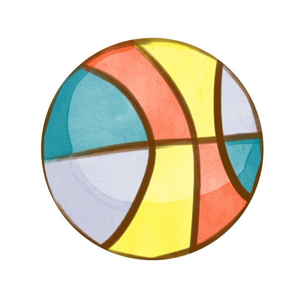彩色的篮球装饰插画