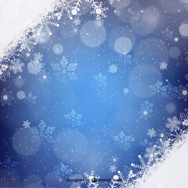藍色冬季雪花圣誕節(jié)背景