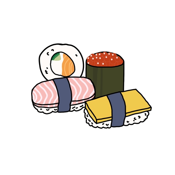 日本寿司卡通插画