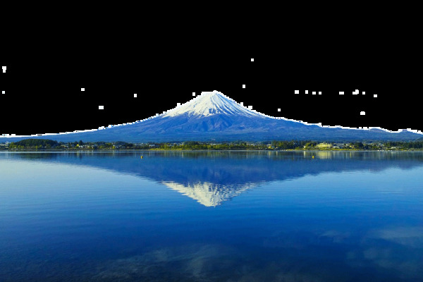清新蓝白色雪山日本旅游装饰元素