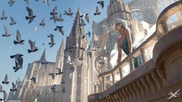 彩色動漫人物插畫背景