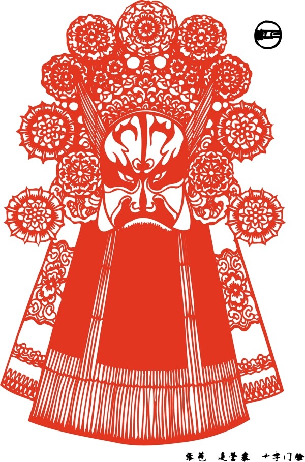印花矢量圖色彩紅色民族臉譜免費(fèi)素材