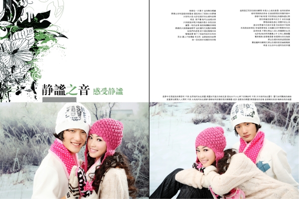 雪地里的婚紗模板