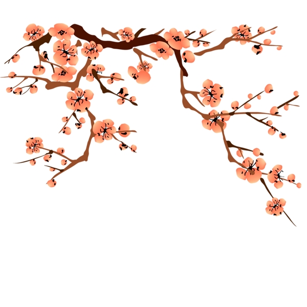 水墨桃花圖片