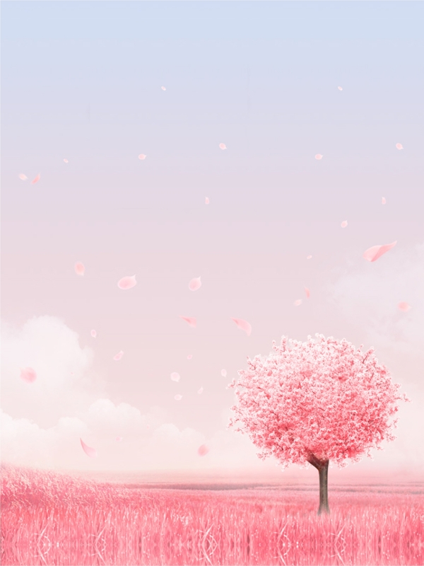 粉色浪漫桃花林背景素材
