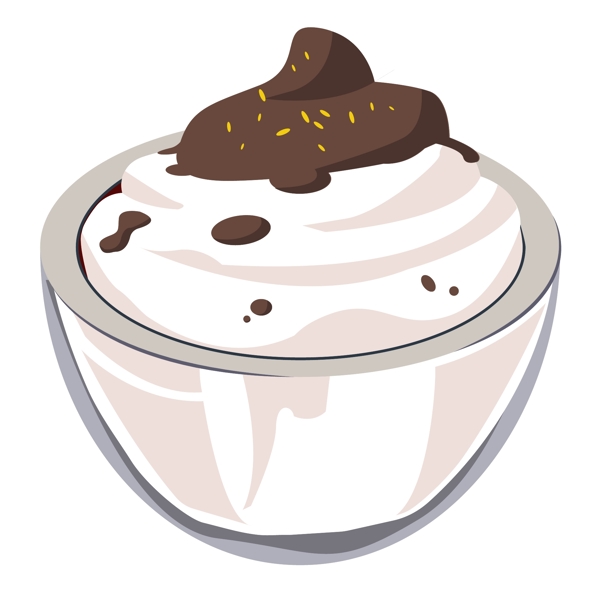 奶油巧克力冰淇淋甜点