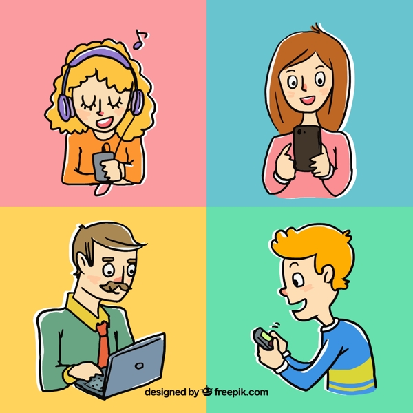 用設備給人們畫素描