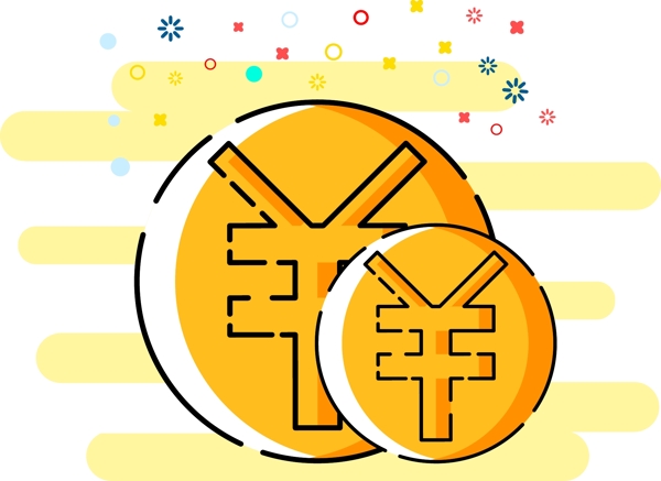 商用矢量扁平化MBE風(fēng)格金幣素材