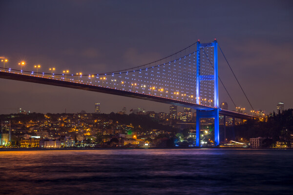 跨海大桥夜景图片