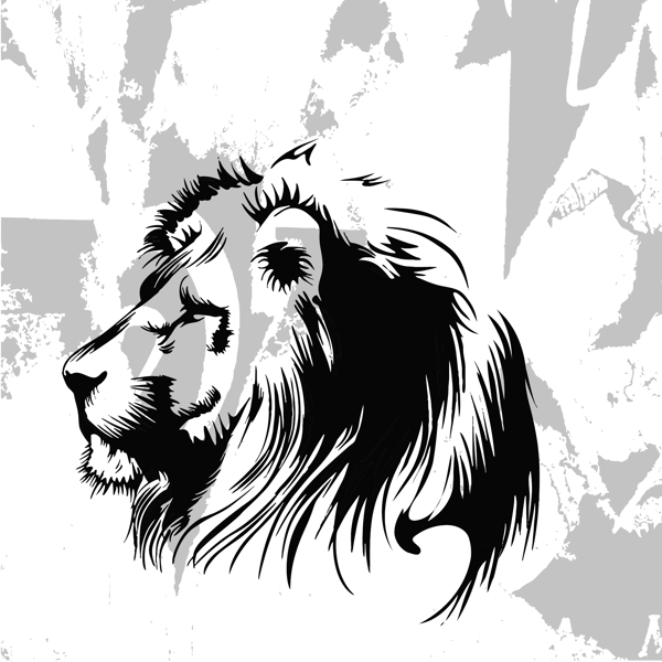 印花矢量圖靚仔裝動物T恤圖案獅子免費素材
