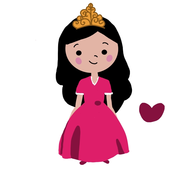 儿童节卡通可爱粉色公主女孩